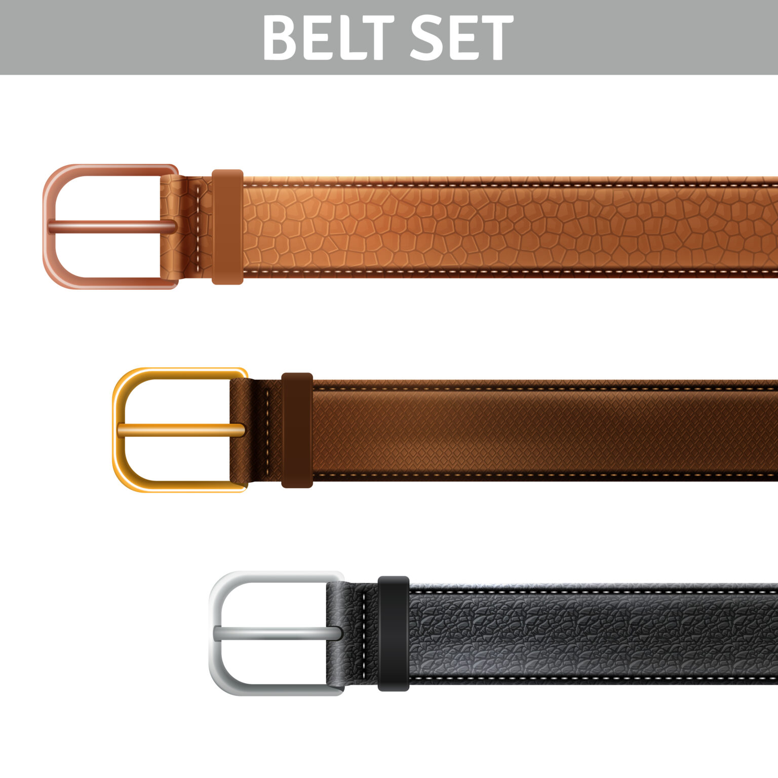 Home layout realistic belts set