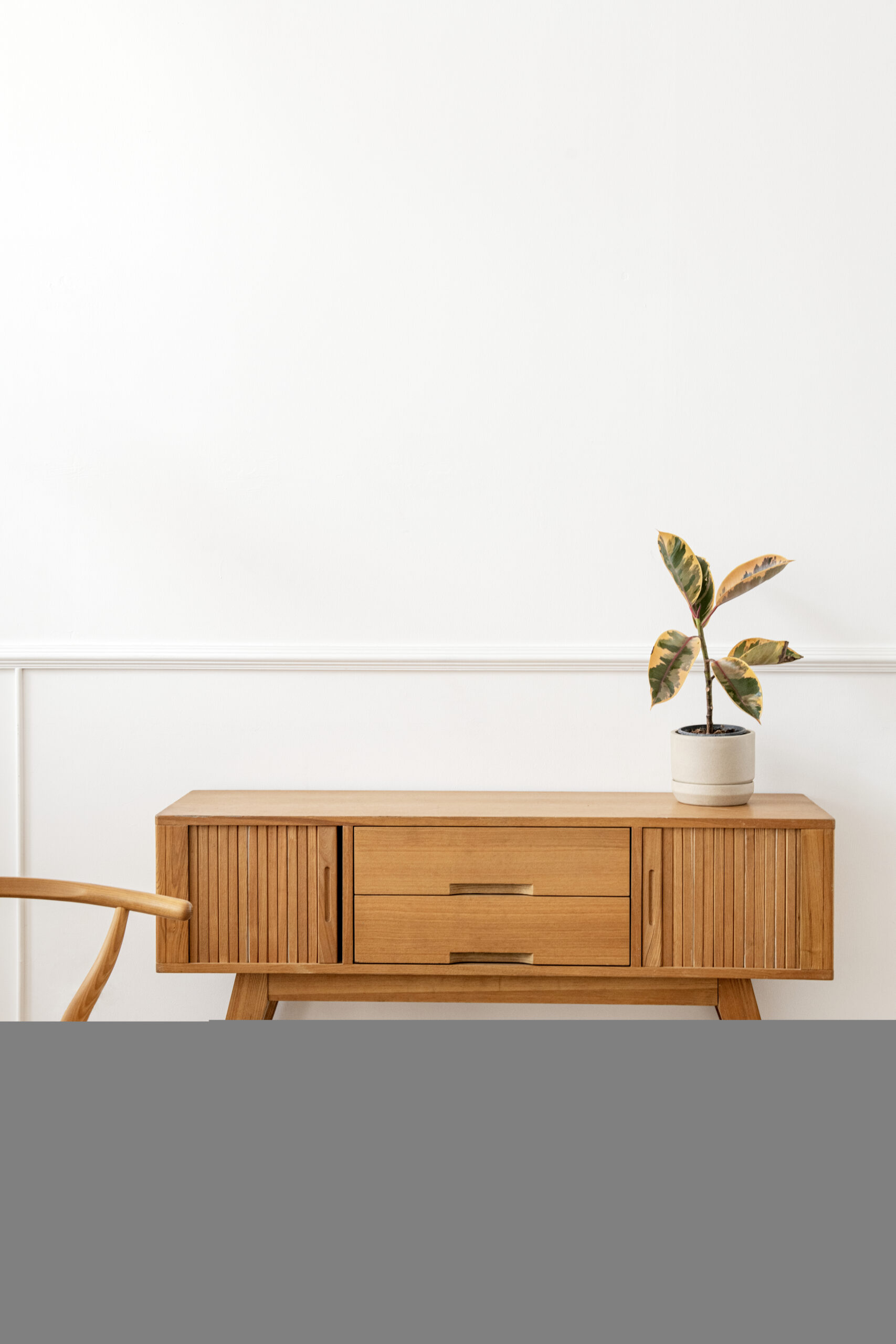 Rubber Plant Wooden Sideboard Table Scaled