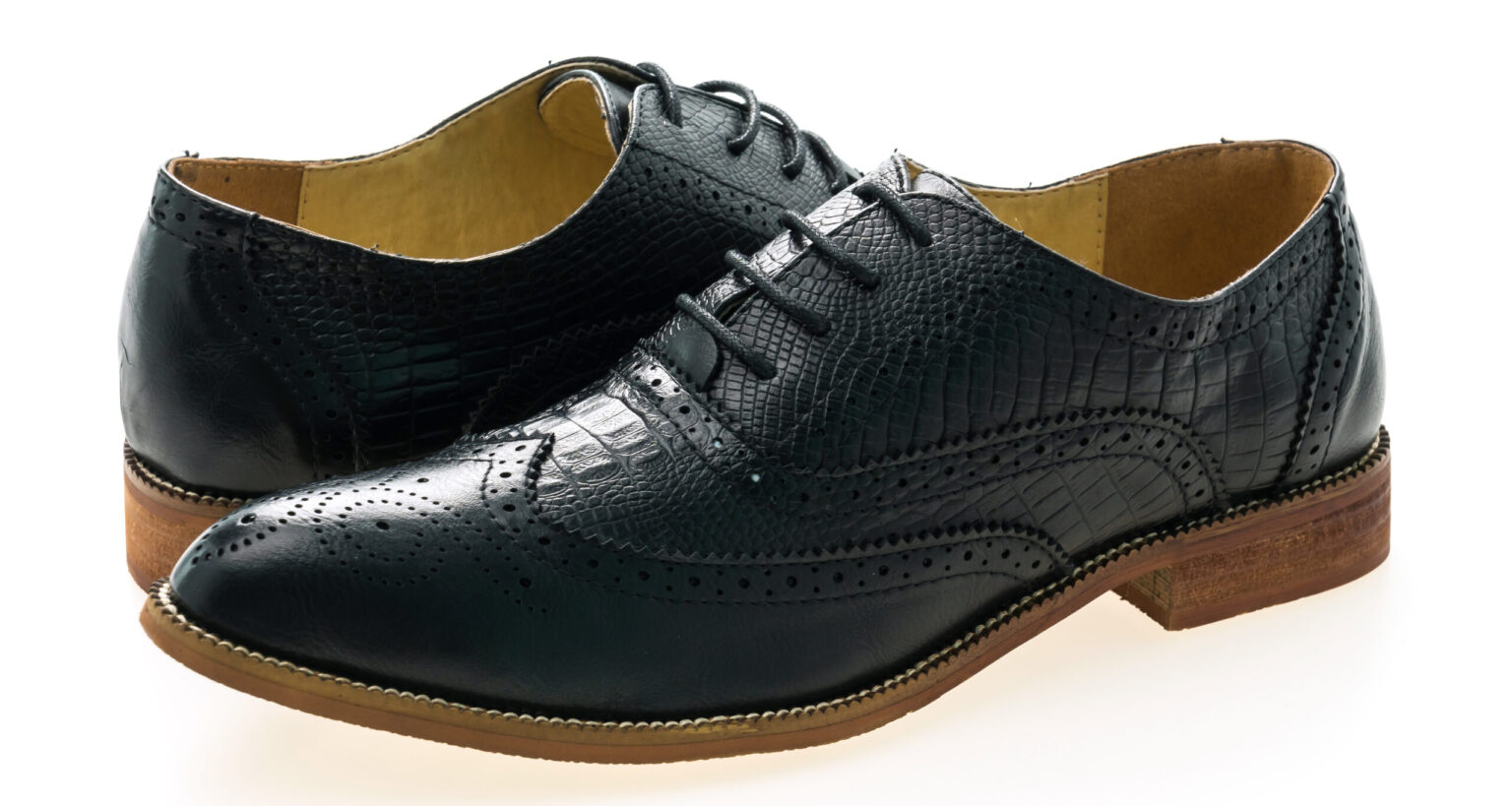 black leather shoes
