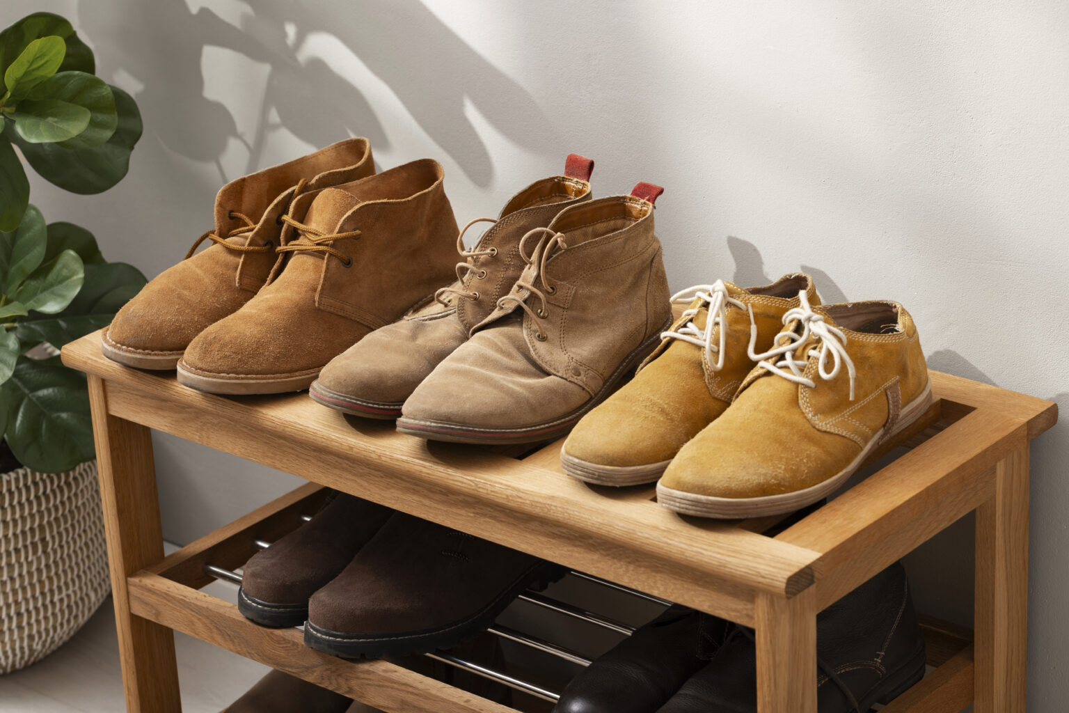 Home layout view shoe rack stacking pair footwear