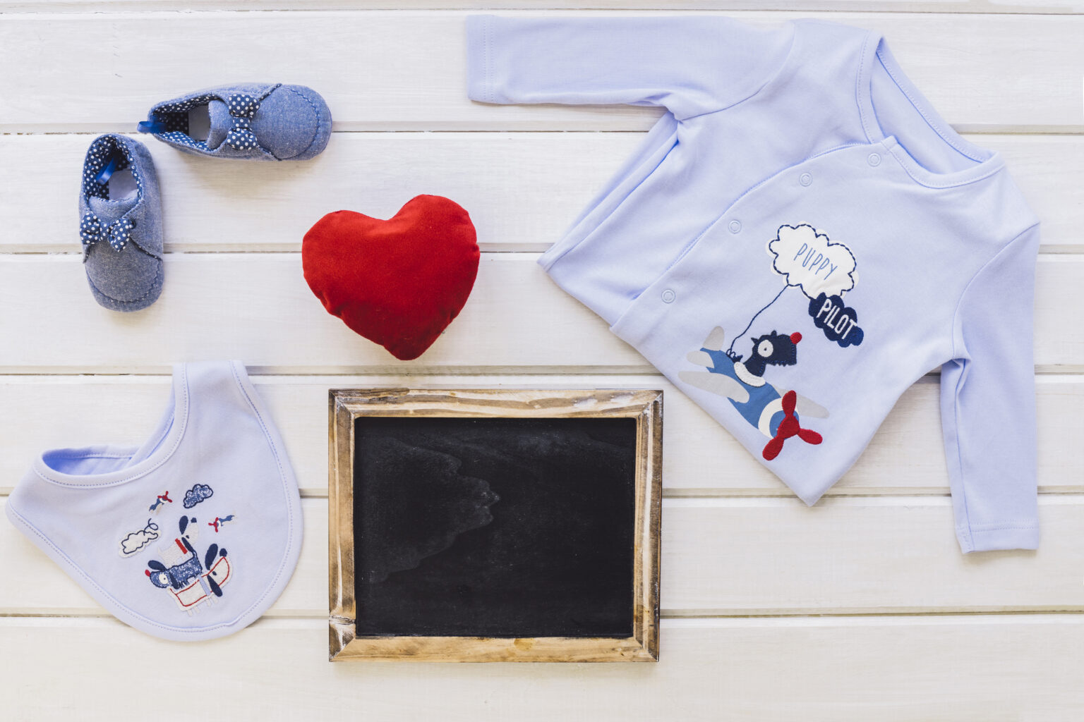 baby concept boy with slate heart